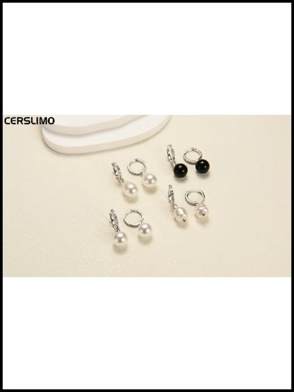 Pearl Drop Earrings for Women Sterling Silver Hoop Dangle Huggies